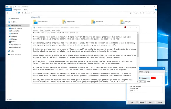DeskPins Mantenha uma janela sempre visível com o DeskPins