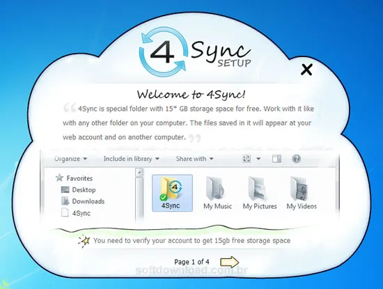 4Sync 4Sync - 15 GB de espaço gratuito na nuvem