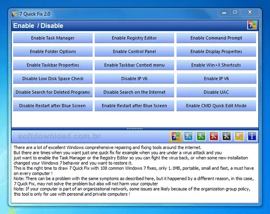 7 Quick Fix 2 Repare mais de 100 erros no Windows 7 com o 7 Quick Fix 2