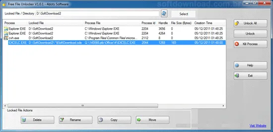 Delete arquivos bloqueados com o Free File Unlocker
