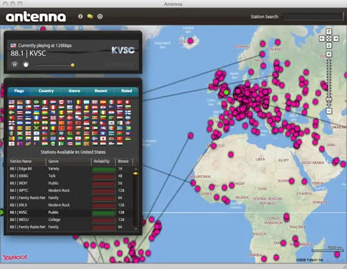 Antenna - Milhares de estações de rádio online a um clique do mouse