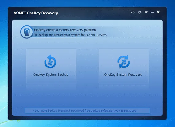 AOMEI OneKey Recovery Como criar uma partição de recuperação do sistema