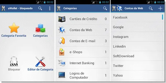 aWallet Gerenciador de senhas gratuito para Android