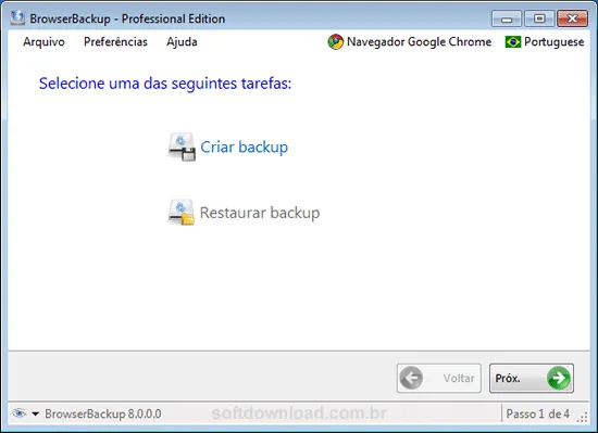 Browser Backup Faça o backup do navegador com o Browser Backup