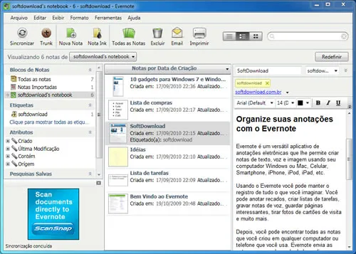 Organize suas anotações com o Evernote