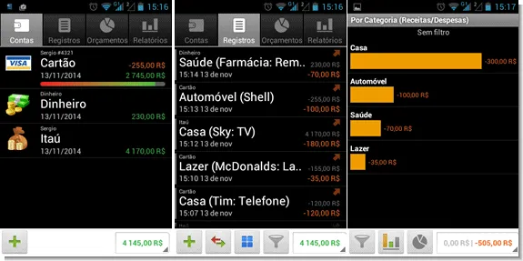 Financisto Gerenciador financeiro para Android