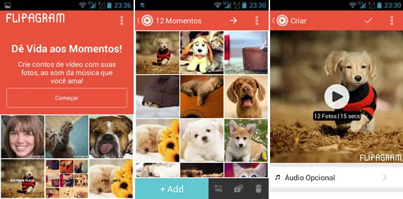 Flipagram Crie vídeos com as suas fotos do Instagram