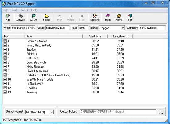 Ripe CDs de áudio para MP3 com o Free MP3 CD Ripper