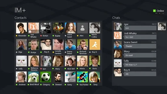 IM+ Aplicativo IM+ para Windows 8