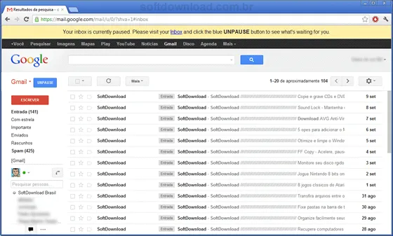 Inbox Pause Pause sua caixa de entrada do Gmail