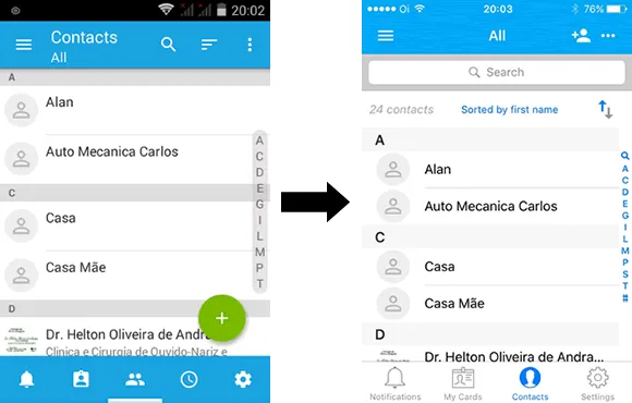 InTouchApp Transfira os contatos do telefone com o InTouchApp