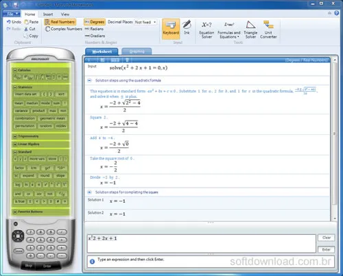 Microsoft Mathematics - Programa gratuito para estudantes de matemática