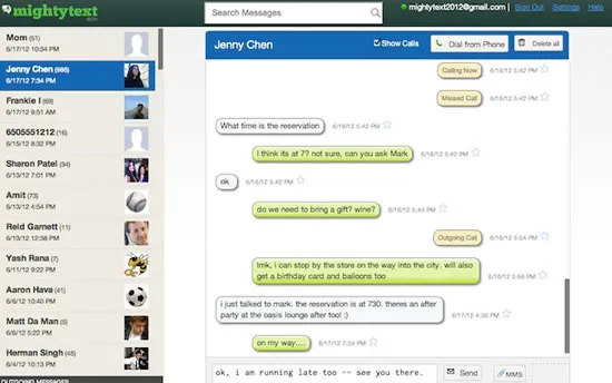 MightyText Envie e receba SMS a partir do Chrome com o MightyText