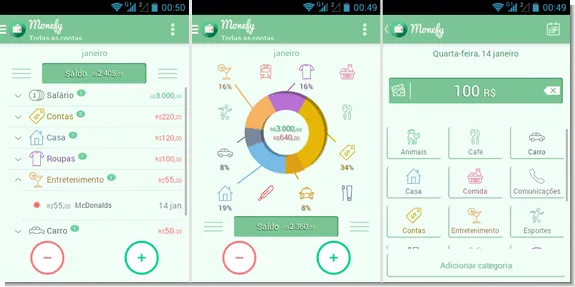 Monefy Organize suas despesas com o Monefy