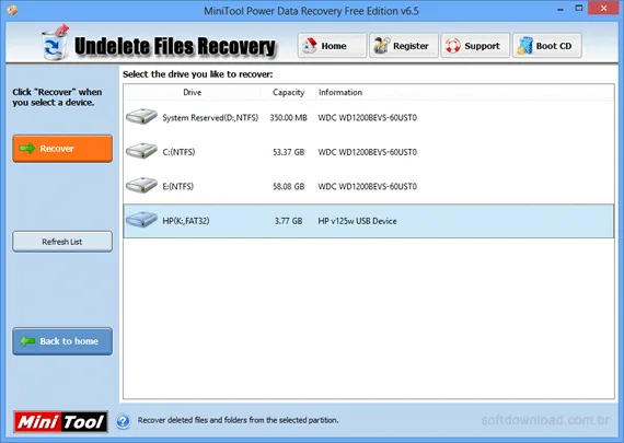 Power Data Recovery Free - Imagem 3 Recupere arquivos deletados com o Power Data Recovery Free - Imagem 3