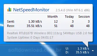 Monitore sua conexão de internet com o NetSpeedMonitor