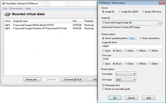 Monte imagens de disco no Windows com o OSFMount Monte imagens de disco no Windows com o OSFMount