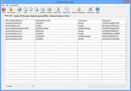 Password Bank Vault Gerenciador de senhas gratuito