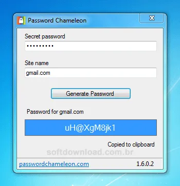 Password Chameleon Password Chameleon - Senha única para todos os seus sites