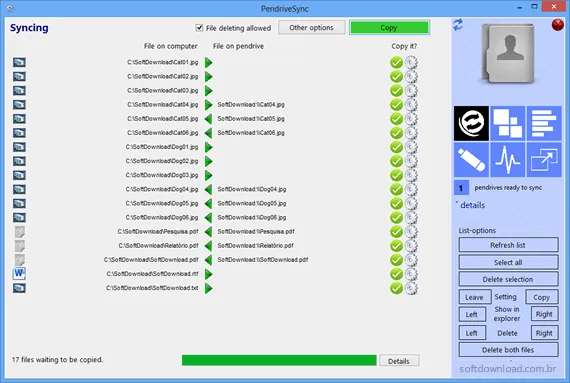 PendriveSync Sincronize arquivos do computador com o pendrive