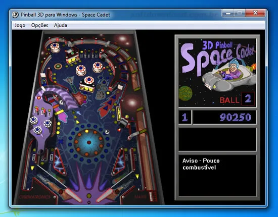 Jogue 3D Pinball - Space Cadet do XP no Windows 7