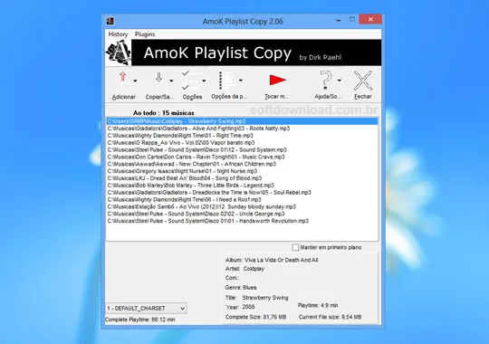 Playlist Copy Copie as músicas de uma playlist para o pendrive