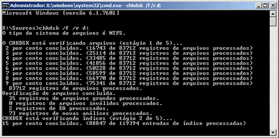 Chkdsk Como fazer a reparação do Windows 7 - Imagem 11