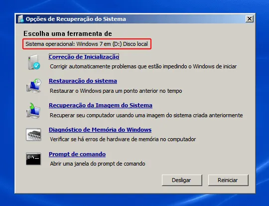 Opções de recuperação do sistema Como fazer a reparação do Windows 7 - Imagem 6