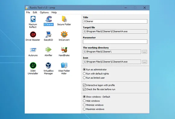 RunAsTool Execute programas como admin com o RunAsTool