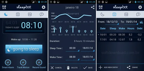 SleepBot Aplicativo de estudantes para Android - SleepBot
