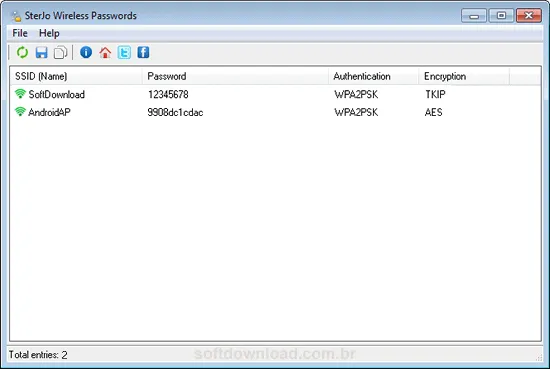 SterJo Wireless Passwords Recupere facilmente a senha de sua rede Wi-Fi