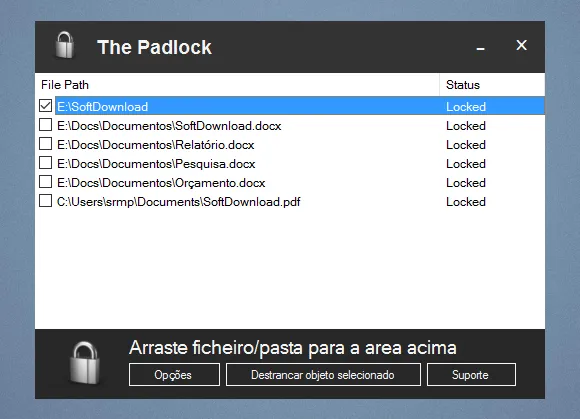 The Padlock Proteja seus arquivos com o The Padlock