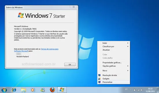 Habilite os recursos de personalização do desktop no Windows 7 Home Basic e Starter