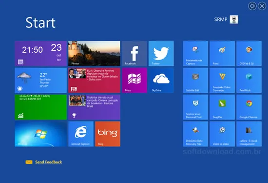 WinMetro Tela inicial do Windows 8 para Windows 7, Vista e XP