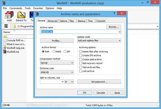 WinRAR Download do WinRAR
