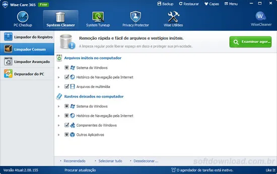 WiseCare365 Free Programa gratuitos para limpar o PC