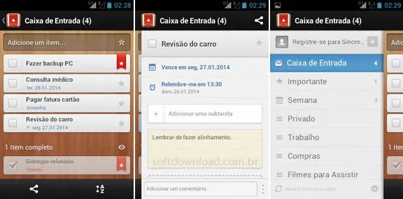 Wunderlist Lista de tarefas para Android e iPhone