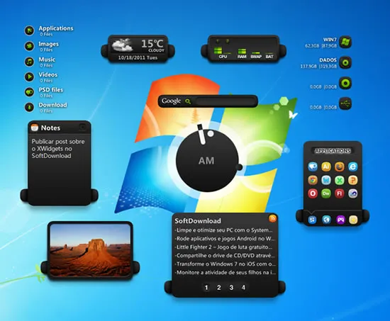Adicione widgets no desktop de seu PC com XWidget
