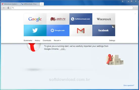 Yandex Navegador baseado no Google Chrome