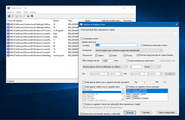 Pesquise no registro do Windows com o RegScanner