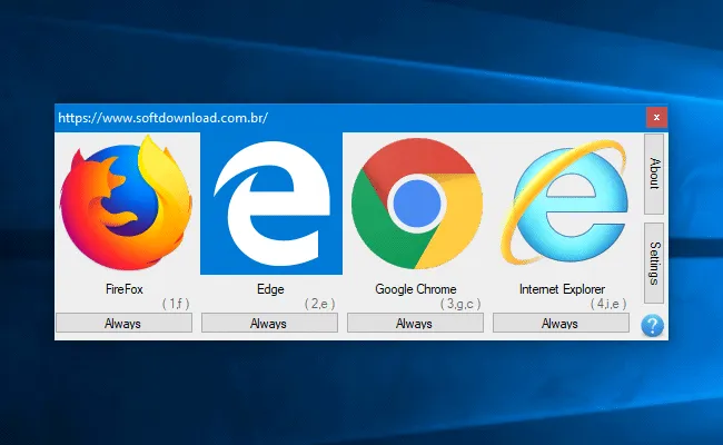 Browser Select Escolha com qual navegador deseja abrir os links