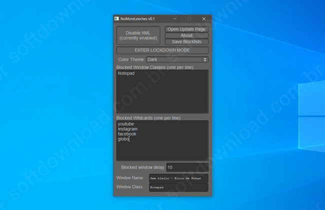 Bloqueie programas e sites com o NoMoreLeeches
