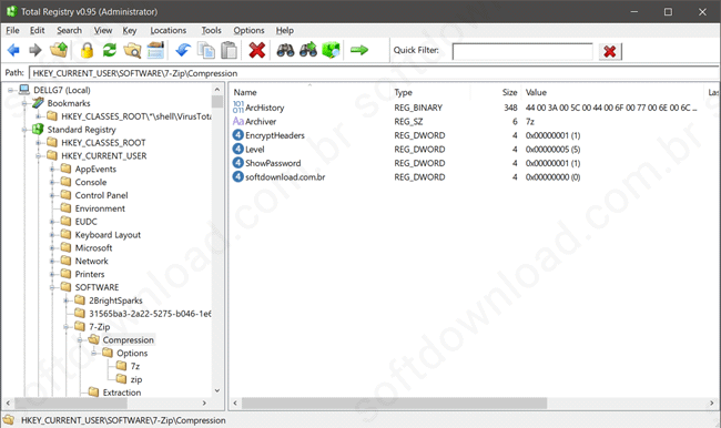 Edite o registro do Windows com o Total Registry