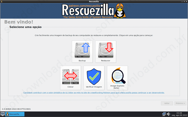 Faça um backup completo do computador com o Rescuezilla