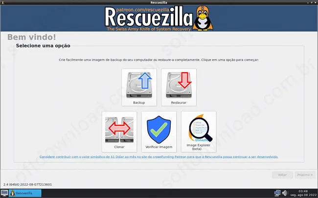 Faça um backup completo do computador com o Rescuezilla