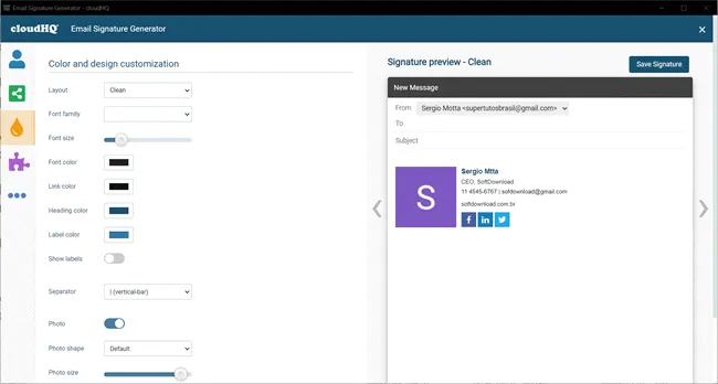 Crie assinaturas de email com o Email Signature Generator