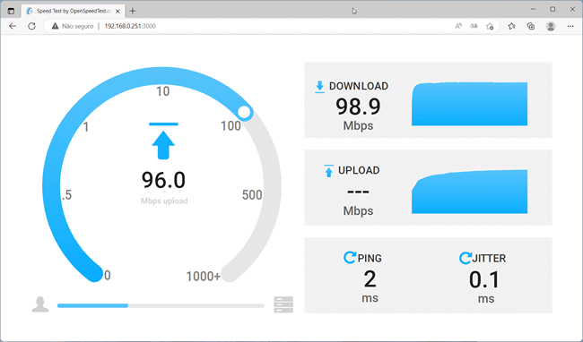 Teste a rede local com o OpenSpeedTest