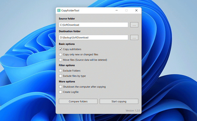 Copie pastas no Windows com o CopyFolderTool
