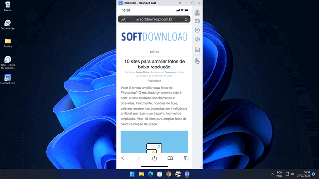 Espelhe a tela do celular no PC com o FlashGet Cast