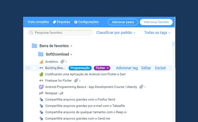 Gerencie o favoritos do Chrome com o Bookmanize